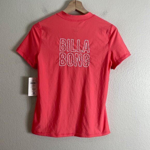 NEW Billabong Womens Medium Coral UPF 50 Rashguard Core Loose Fit Short Sleeve - Picture 6 of 7